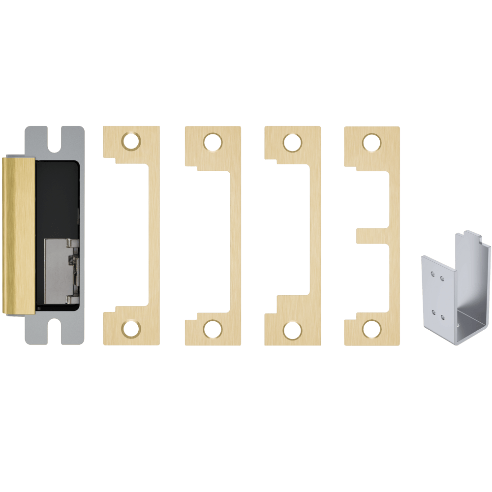 HES 1600-CDB-606-LMS Grade 1 Electric Strike, For Cylindrical or Mortise Latchbolt and Deadbolt Locks, Auto-Sensing 12/24 VDC, Field Selectable Fail Safe/Fail Secure, Includes 1N, 1ND, 1NM, 1NTD Options, Lock Monitor, Strike Monitor, Satin Brass
