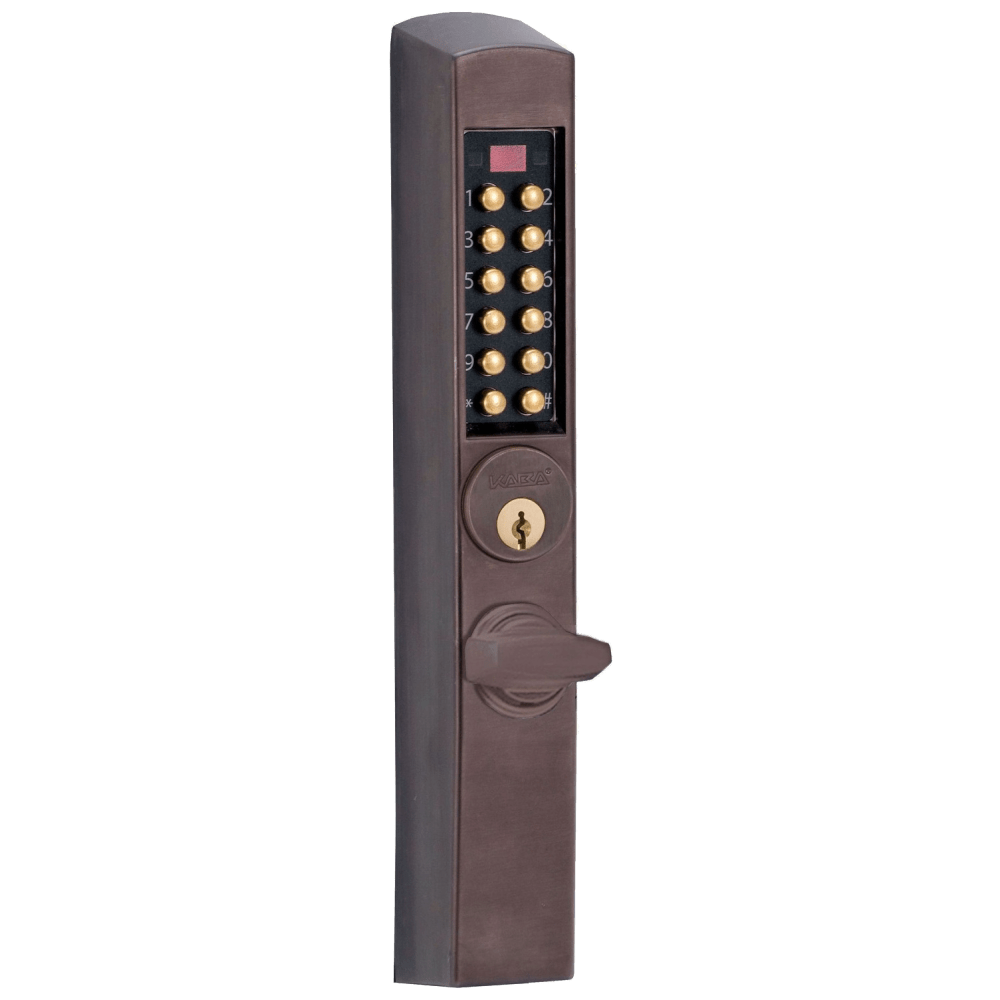 DormaKaba E3065MKNT-0-744-41 E-Plex 3000 for Adams Rite Latches, 300 Access Codes, 9,000 Audit Events, Kaba 90 Keyway, Thumbturn, Remote Unlcock, Dark Bronze with Brass Accents