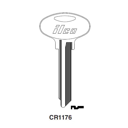 Kaba Ilco CR1176 Kwikset Key Blank – 7-Pin, Nickel-Plated Brass