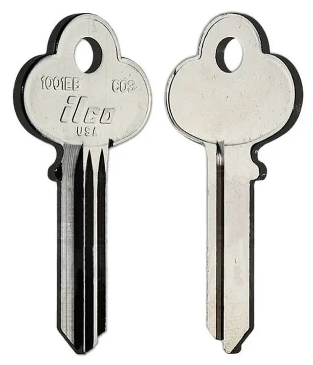 Kaba Ilco 1001EB Key Blank – Corbin CO3 Keyway, 5-Pin Nickel-Plated Brass