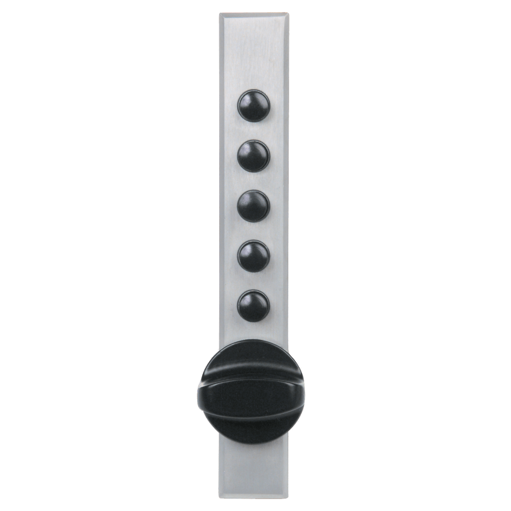 DormaKaba 9623C20-26D-41 Cabinet Lock, Wood Application, End Throw w/Cross Throw Parts, Clutch Ball Bearing Knob, With Trim Plate, Standard Deadbolt, Satin Chrome