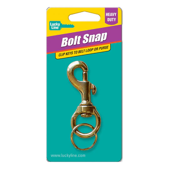 Lucky Line 44801 Heavy Duty Brass Bolt with Ring 1 Per Card