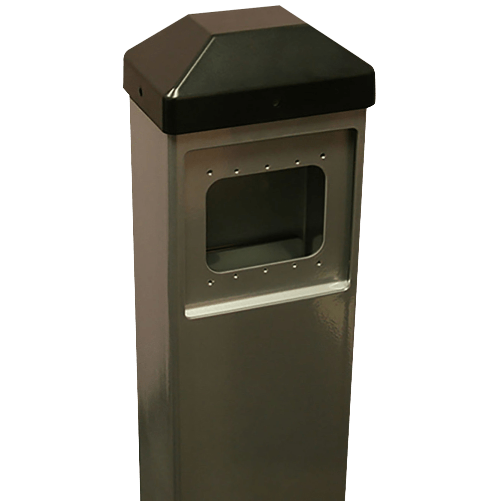 BEA 10BOLLARDBRZ Push Plate Bollard, Powder Coated Carbon Steel, accomodates 4.5" and 4.75"square and 4.5" round and Vestibule plate, Bronze