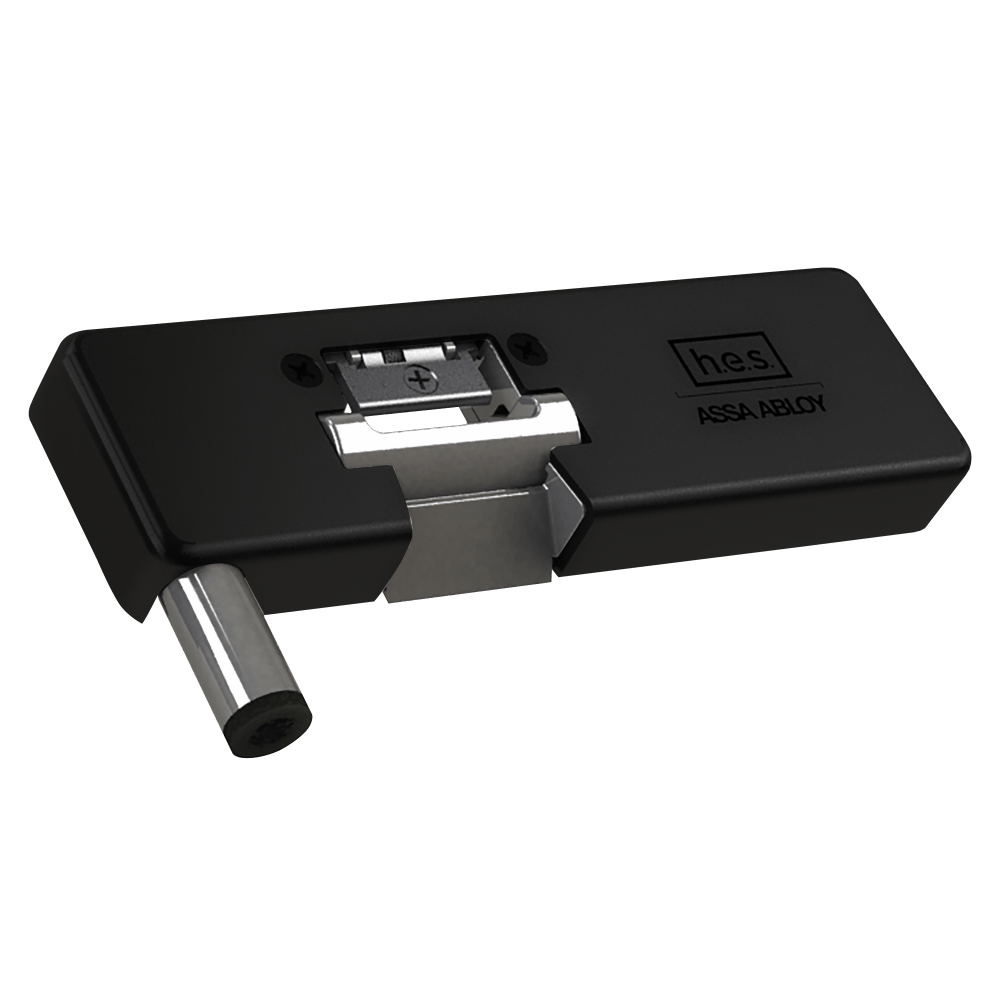 HES 9100R-BSP Grade 1 Field Selectable (Safe/Secure) 12/24VDC Electric Strike for Glass Single Doors with Vertical Rods, Black Suede Powdercoat Finish, Right-Handed