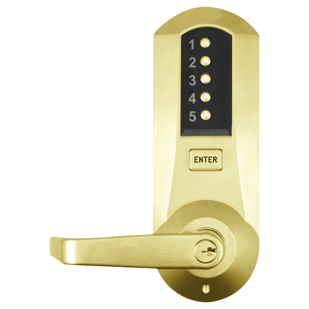 DormaKaba 5041XSWL-03-41 Cylindrical Combination Lever Lock, Passage, 2-3/4" Backset, 1/2" Throw Latch, KIL, Schlage C Keyway, Bright Brass
