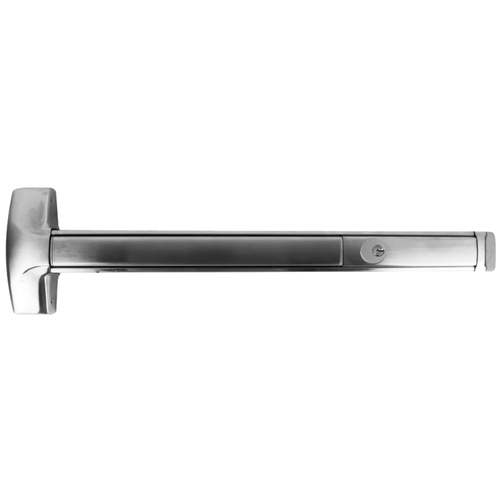 Detex 10 CD 630 99 36 Advantex Wide Stile Rim Exit Device, Cylinder Dogging, 99 Surface Strike, 36" Device, Satin Stainless Steel Finish