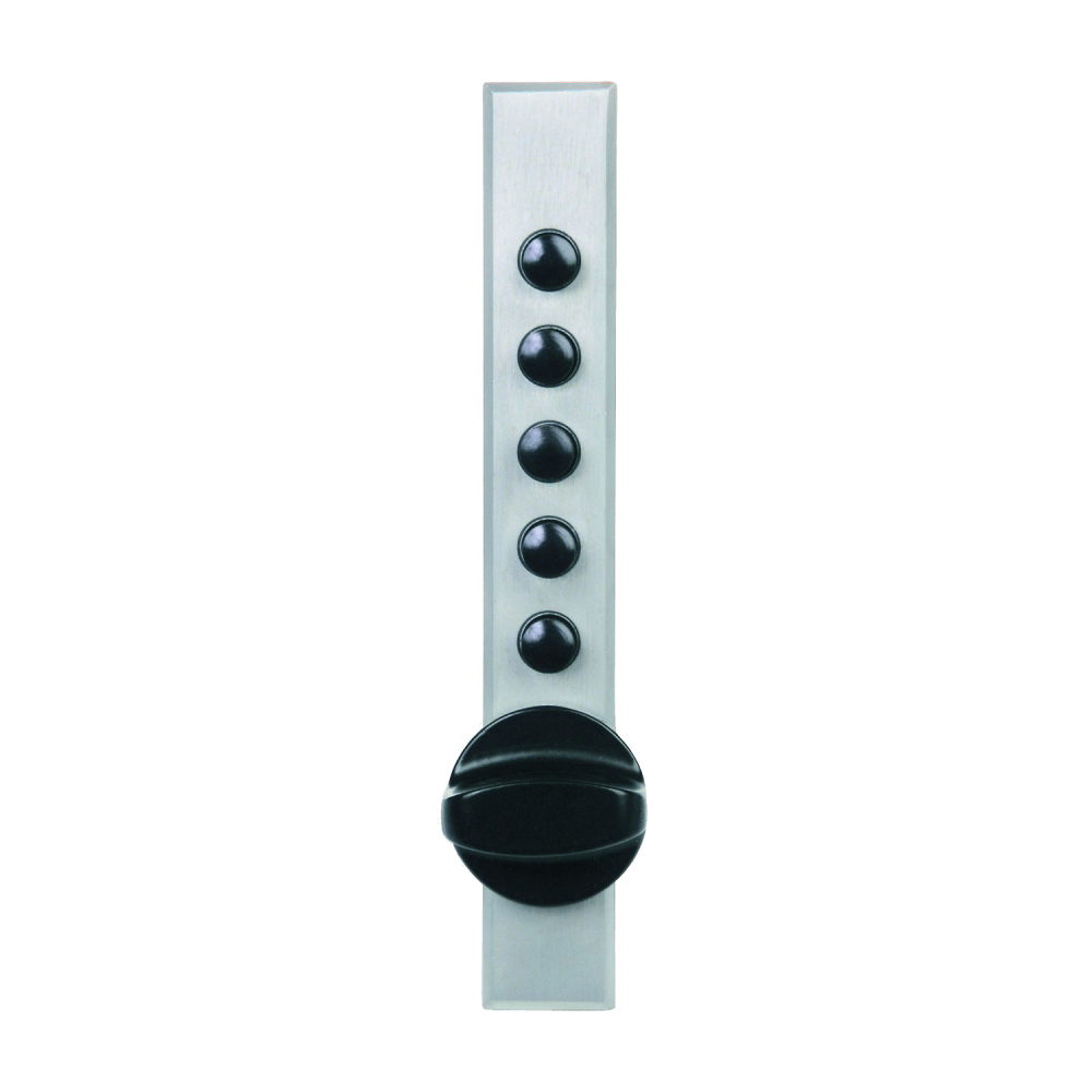 DormaKaba 9661C10-26D-41 Cabinet Lock, 14 to 20 Gauge Sheet Metal, Cross Throw, Clutch Ball Bearing Knob, Without Trim Plate, Standard Deadbolt, Satin Chrome