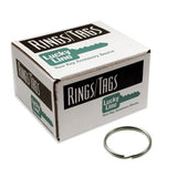 Lucky Line 79100 3" Split Key Ring Nickel-Plated Steel 25 Per Box