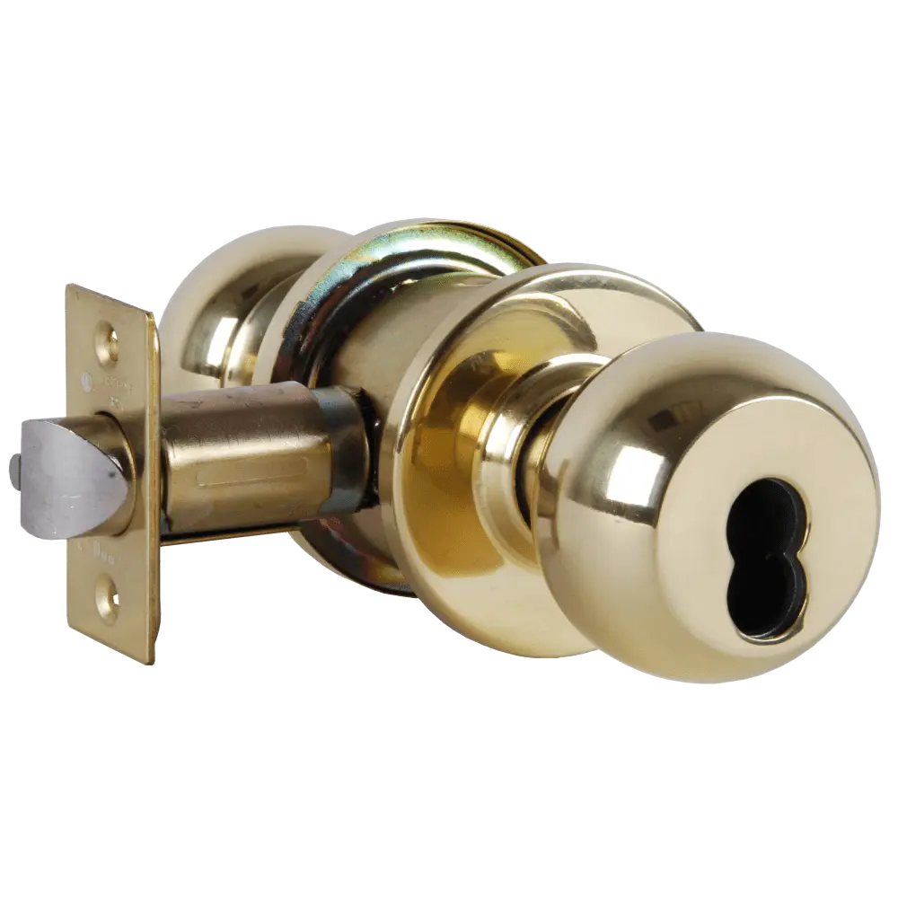 Arrow Lock RK11-BD-03-R60-R71-IC Grade 2 Ball Knob Lock, Entry, Polished Brass, SFIC, 2-3/4"