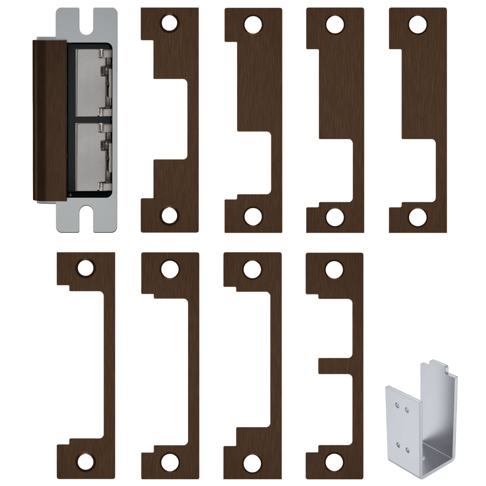 HES 1600-CS-613E-DLM Grade 1 Electric Strike, For Cylindrical or Mortise Latchbolt and Deadbolt Locks, Auto-Sensing 12/24 VDC, Field Selectable Fail Safe/Fail Secure, Includes 1J, 1K, 1KD, 1KM, 1N, 1ND, 1NM, 1NTD Options, Dual Lock Monitor, Dark Oxidized