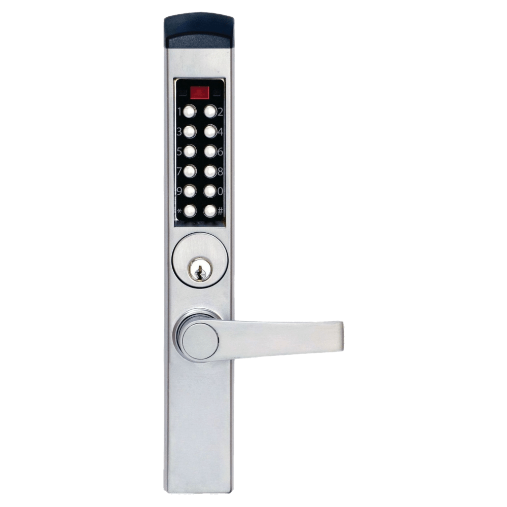 DormaKaba E3765MSNL-626-41 E-Plex 3000 for Adams Rite Latches, 3,000 Access Codes, 30,000 Audit Events, Schlage C Keyway, Lever, Satin Chrome