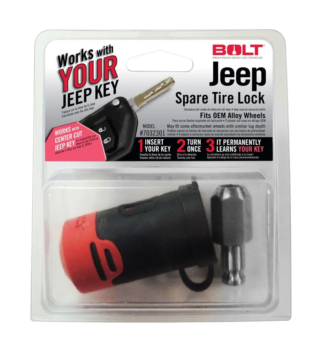 BOLT 7032301  Jeep JL Spare Tire Lock
