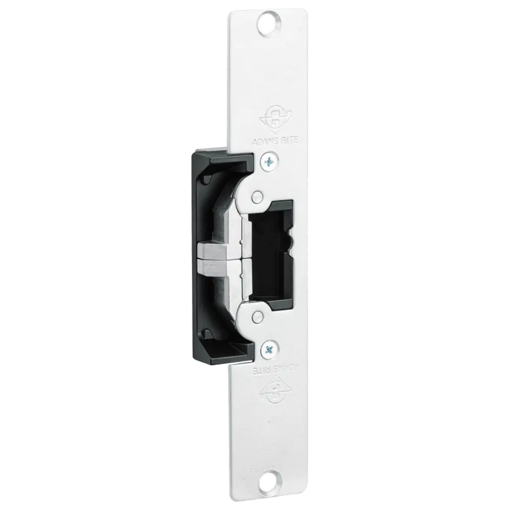 Adams Rite 7410-628 Electric Strike, Field Selectable (Fail Safe/Fail Secure), For Aluminum, Hollow Metal or Wood Applications, 7-15/16" x 1-7/16" Flat Faceplate with Radius Corners, 12, 16, 24 VAC/DC, Satin Aluminum Clear Anodized