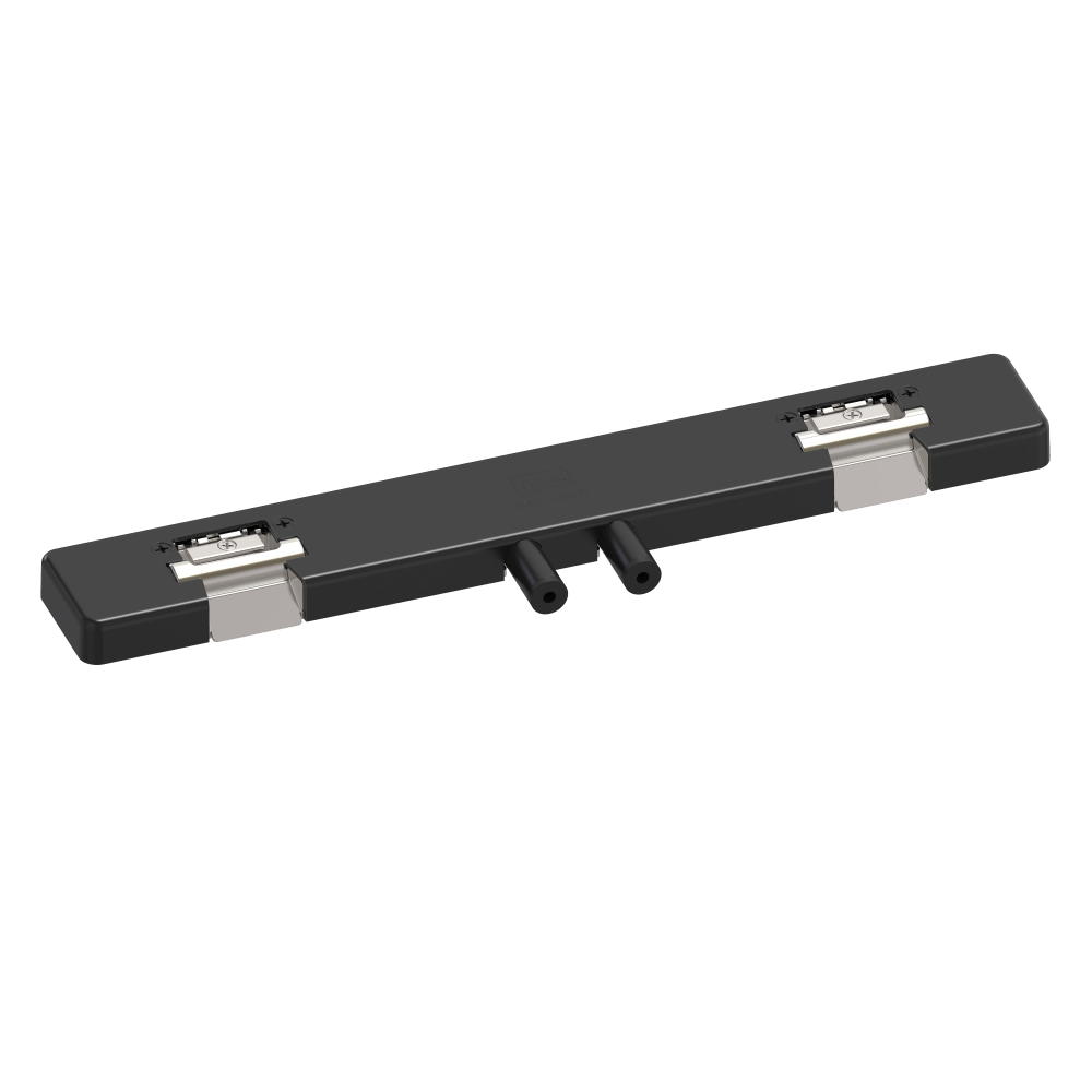 HES 9200W-BSP Grade 1 Field Selectable (Safe/Secure) 12/24VDC Electric Strike for Glass Double Doors with Vertical Rods, 8-3/8" Centered Keeper Spacing, Black Suede Powder Coat Finish