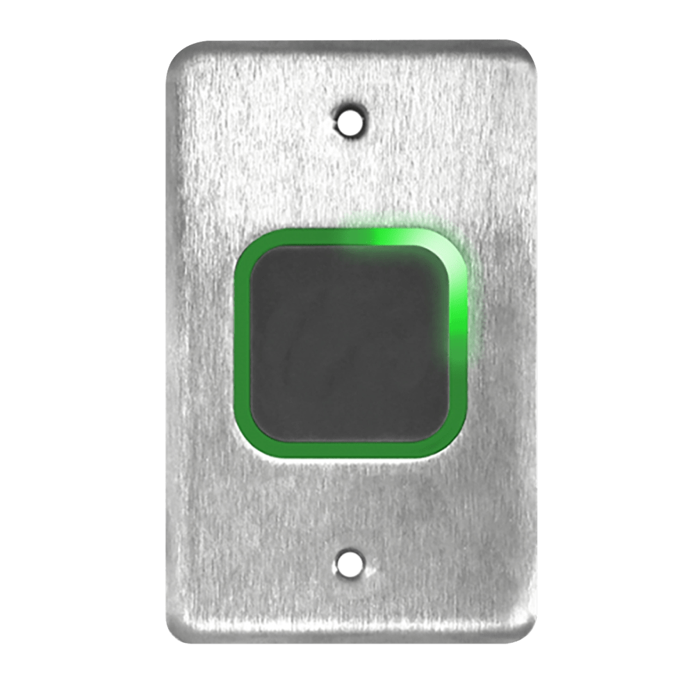 BEA 10MS41-SP Microwave Touchless Actuator, Single Gang Plate, Plain, Adjustable 4 to 24 In, 12-24 VAC/DC, Stainless Steel