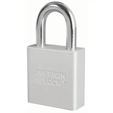 American Lock A1205KACLR 27676 Clear Anodized Aluminum Safety Padlock, 1-3/4" Body, 1-1/8" Tall 5/16" Diameter Shackle, Keyed Alike