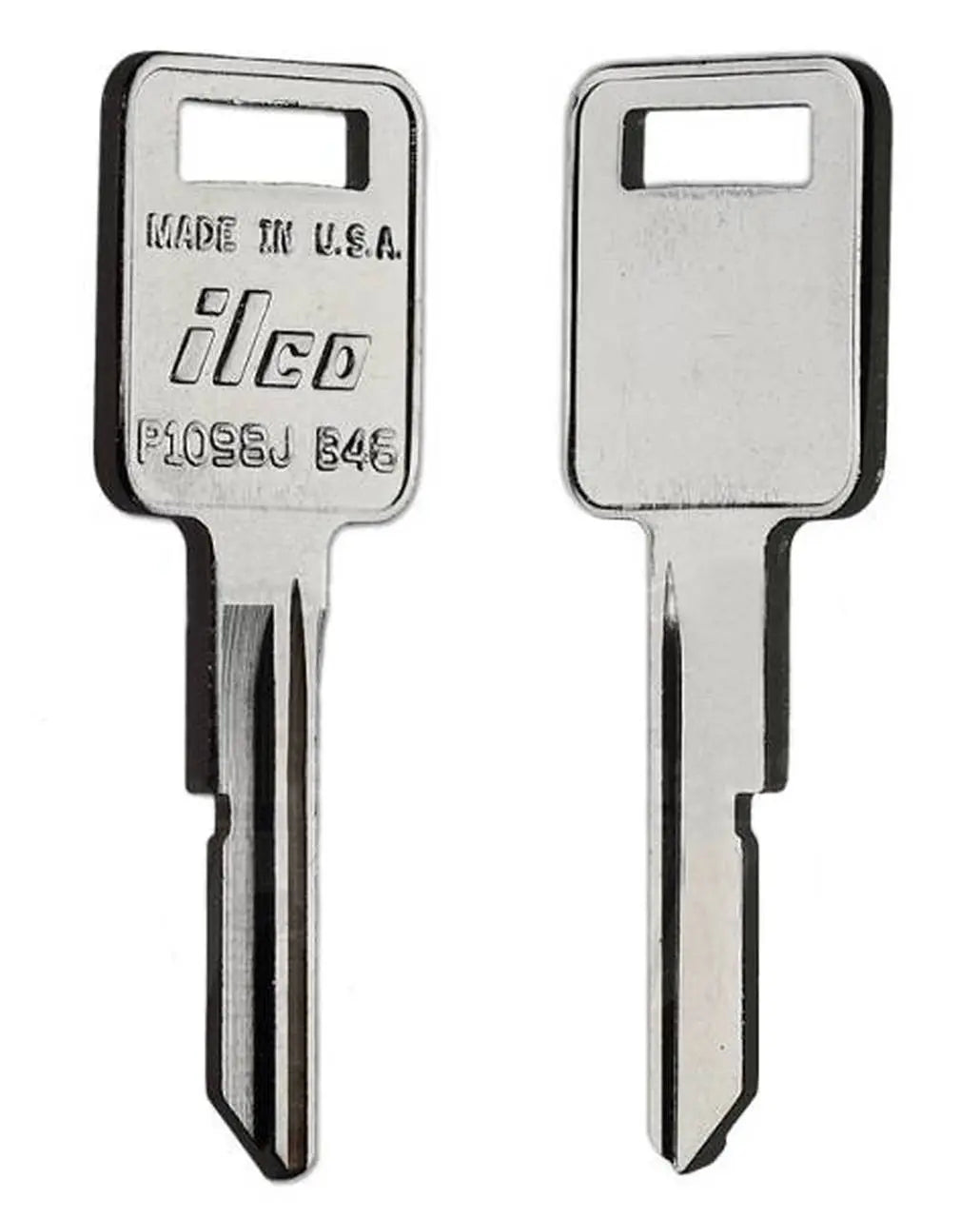 Kaba Ilco P1098J B46 GMJ Automotive Key Blank – General Motors "J" Keyway, Nickel-Plated Brass