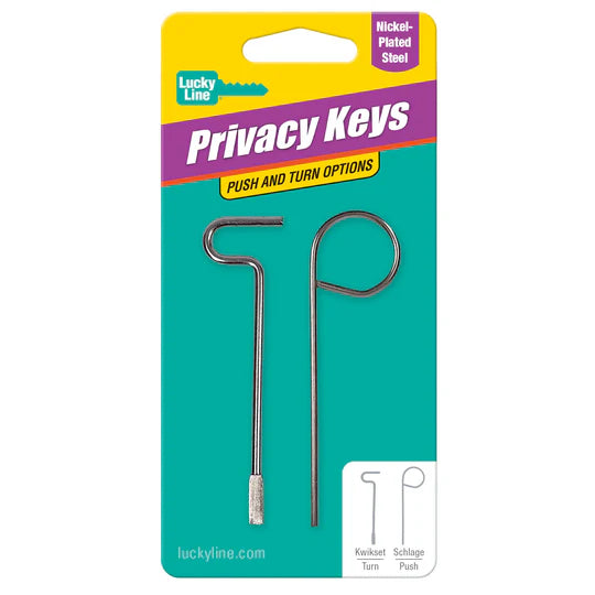 Lucky Line 87302 Privacy Keys for Kwikset and Schlage, 2 Per Card