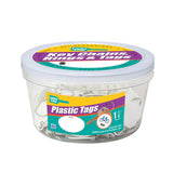 Lucky Line 25125 Round Label-It Plastic Tag with Ring White 100 Per Jar