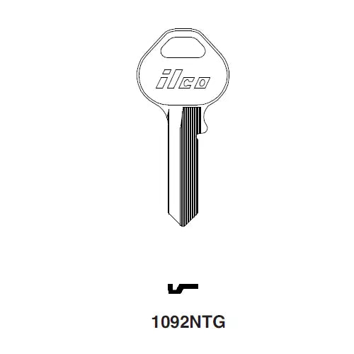 Kaba Ilco 1092NTG Key Blank – Nickel-Plated Brass, Import Padlock, 5-Pin
