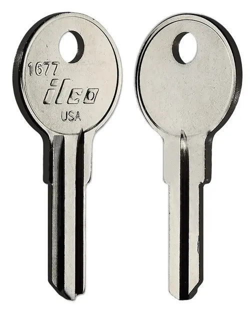 Kaba Ilco 1677 Key Blank E-Z Go Golf Cart, Nickel-Plated Brass