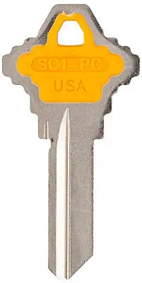 Kaba Ilco SC1-PC-YELLOW  Key Blank "All Yellow"