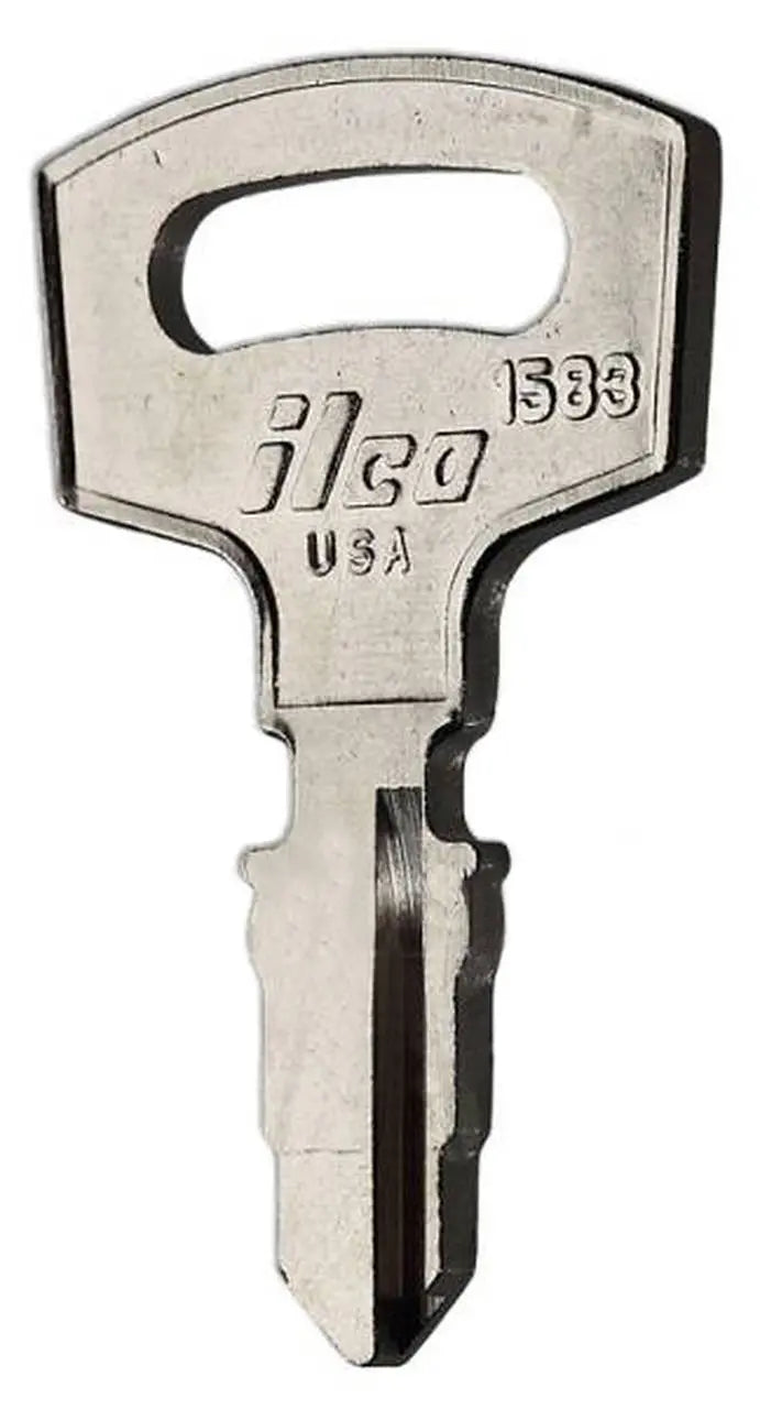 Kaba Ilco 1583 Forklift Key Blank – Caterpillar/Mitsubishi, Nickel-Plated Brass, Precut
