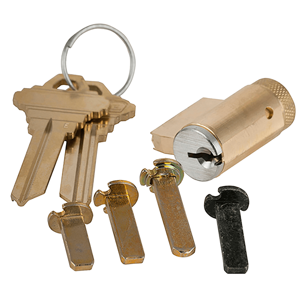Schlage 40-100 S123 626 Multiple Tailpiece KIK/KIL Cylinder, A, AL, D, H, ND Series, S123 Keyway, 0-Bitted, Satin Chrome