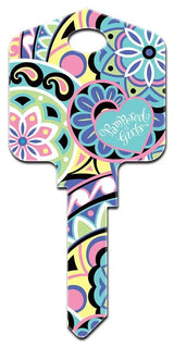KW-PG7 Pampered Girls PINWHEELS House Key Blank Kwikset Keyway