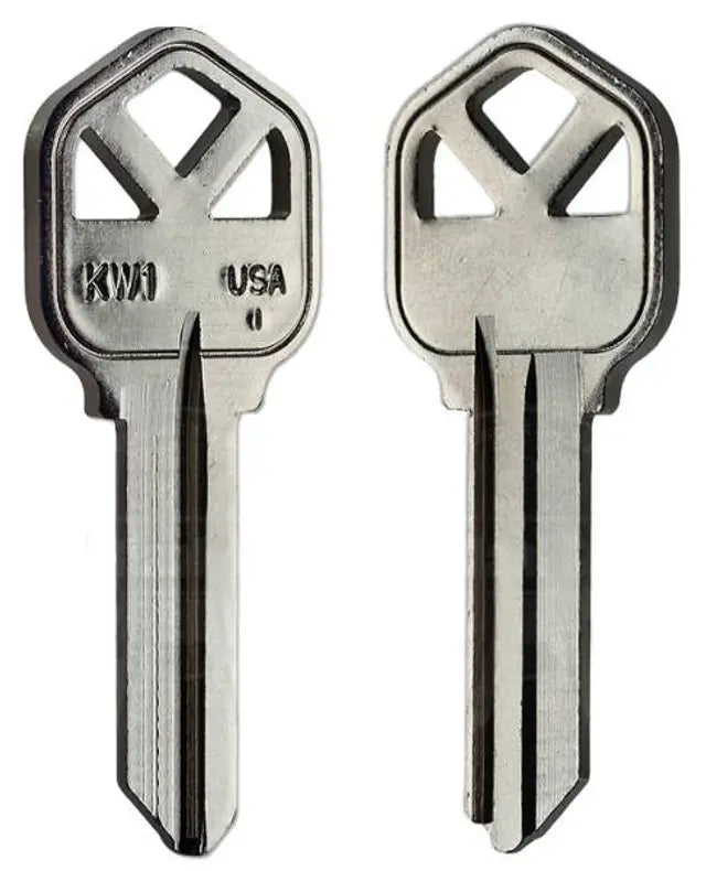 Kaba Ilco 1176 KW1 Key Blank – Kwikset KW1 Keyway, Nickel-Plated Brass, 5-Pin