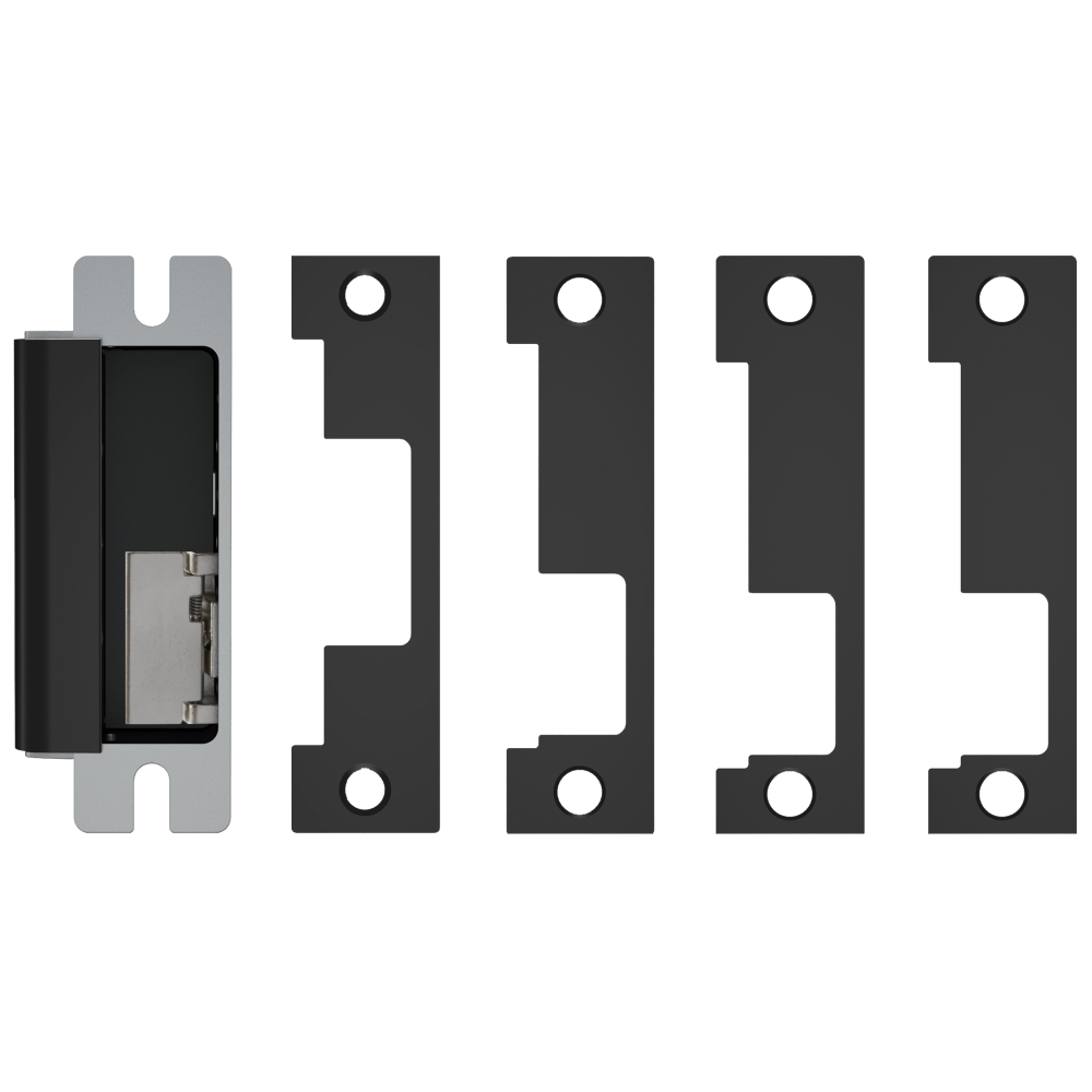 HES 1600-CLB-BSP-LMS Grade 1 Electric Strike, For Cylindrical or Mortise Latchbolt and Deadbolt Locks, Auto-Sensing 12/24 VDC, Field Selectable Fail Safe/Fail Secure, Includes 1J, 1K, 1KD, 1KM Options, Lock Monitor, Strike Monitor, Black