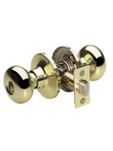 Master Lock BCO0303  BISQUIT KNOB GR3 PRIVACY, POLISHED BRASS