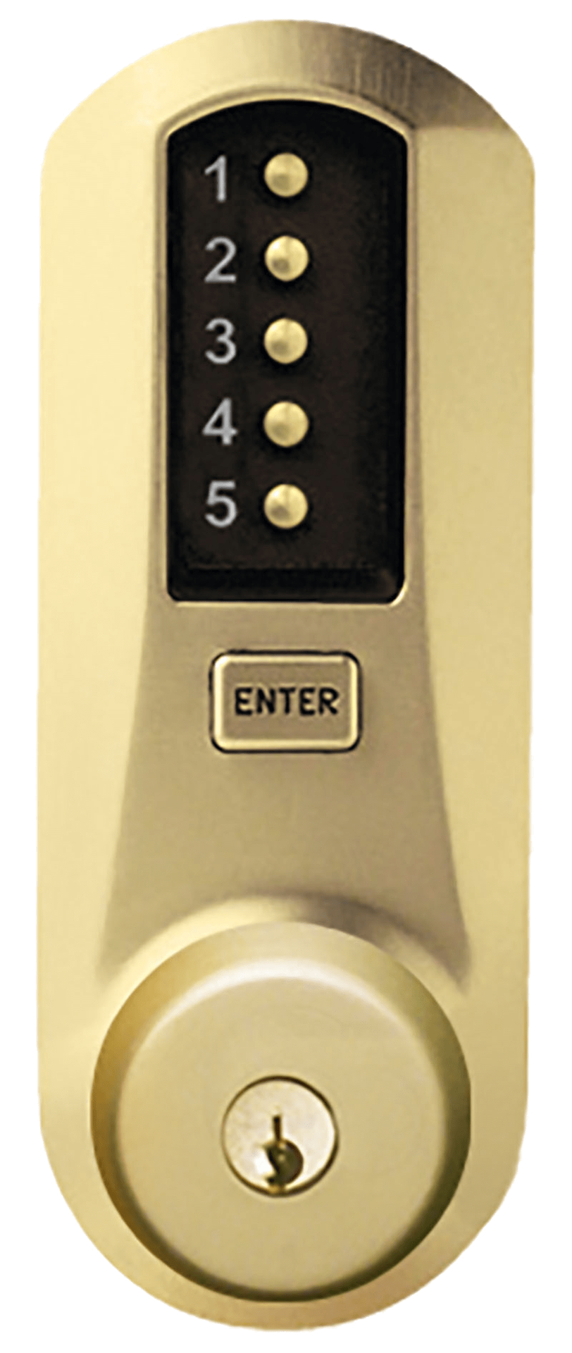 DormaKaba 5041XSWK-04-41 Cylindrical Combination Knob Lock, Passage, 2-3/4" Backset, 1/2" Throw Latch, KIL, Schlage C Keyway, Satin Brass