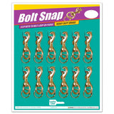 Lucky Line 44812 Heavy Duty Brass Bolt with Ring 12 Per Card