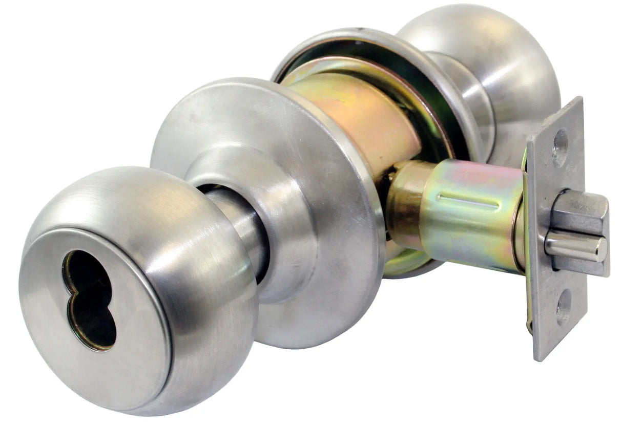 Marks USA 110RF/32D-E4 Grade 2 Round Knob Lock, Storeroom, 2-3/4", SFIC, Satin Stainless Steel