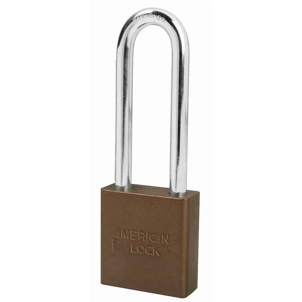 American Lock A1207KABRN 27676 Brown Anodized Aluminum Safety Padlock, 1-3/4" Body, 3" Tall 5/16" Diameter Shackle, Keyed Alike