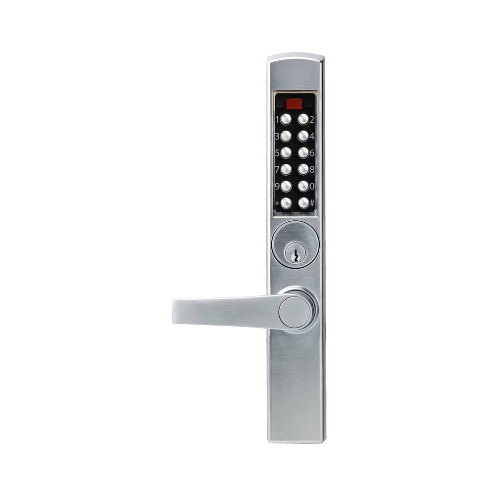 DormaKaba E3065MSNL-626-41 E-Plex 3000 for Adams Rite Latches, 300 Access Codes, 9,000 Audit Events, Schlage C Keyway, Lever, Satin Chrome