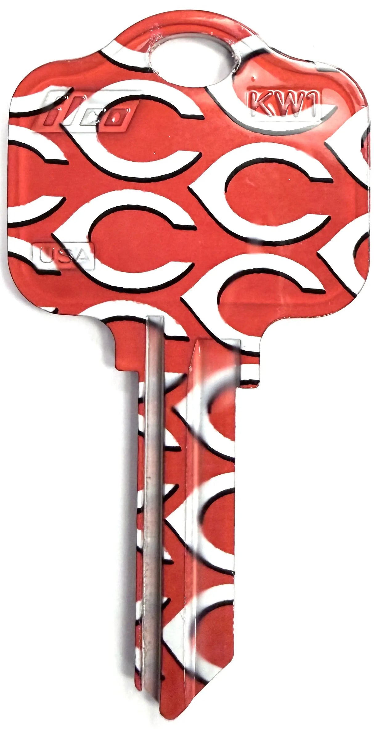 Kaba Ilco KW1-MLB-Cincinnati REDS Baseball House Key Blank KW Keyway, "C" Logo