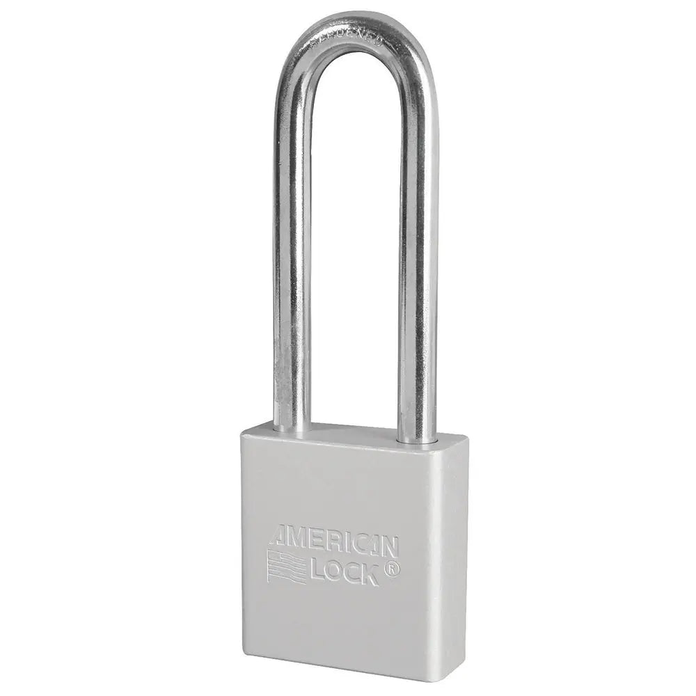 American Lock A1207KACLR 27676 Clear Anodized Aluminum Safety Padlock, 1-3/4" Body, 3" Tall 5/16" Diameter Shackle, Keyed Alike