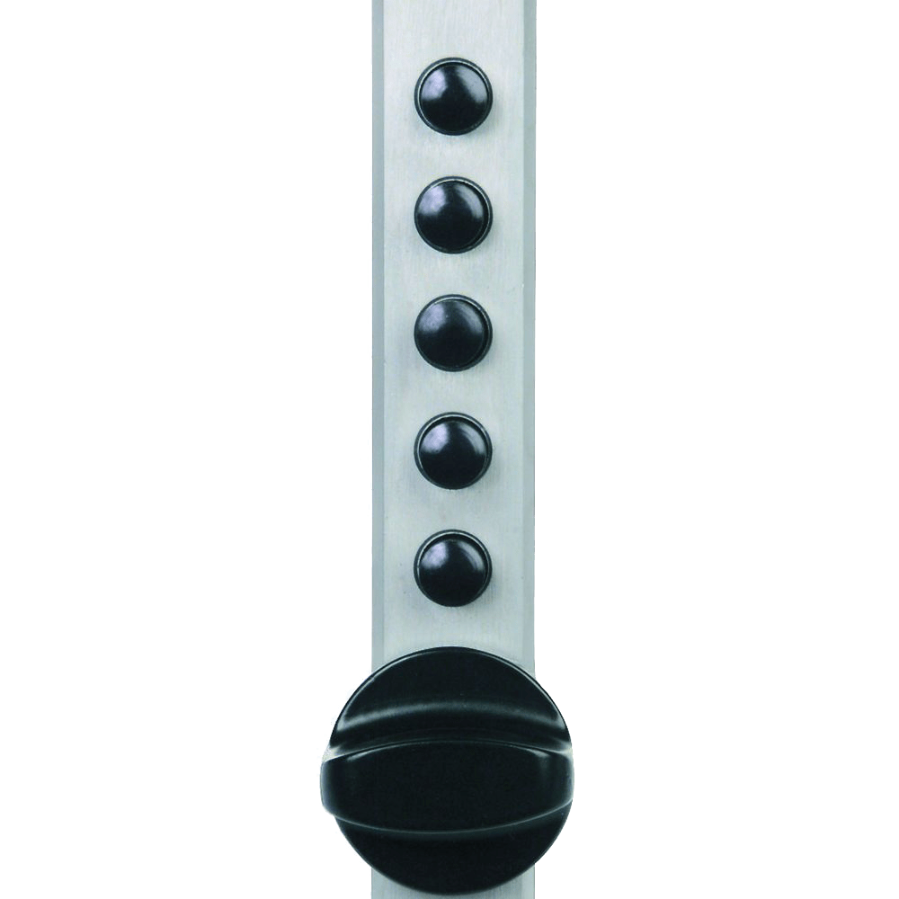 DormaKaba 9693C12-26D-41 Cabinet Lock, 1/4" Sheet Metal, End Throw w/Cross Throw Parts, Clutch Ball Bearing Knob, Without Trim Plate, Spring Latch, Key Override, Satin Chrome