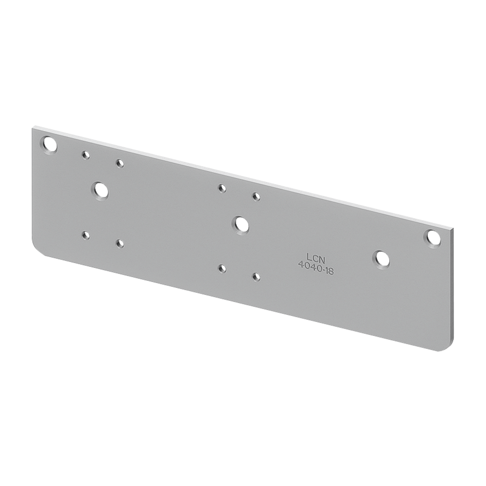 LCN 4040XP-18 689 Drop Plate, Required for Hinge-Side Mount Where Top Rail is Less than 3-3/4", Aluminum Finish