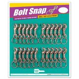 Lucky Line 44524 Small Bolt Snap Nickel Plated Zinc with Ring 24 Per Card