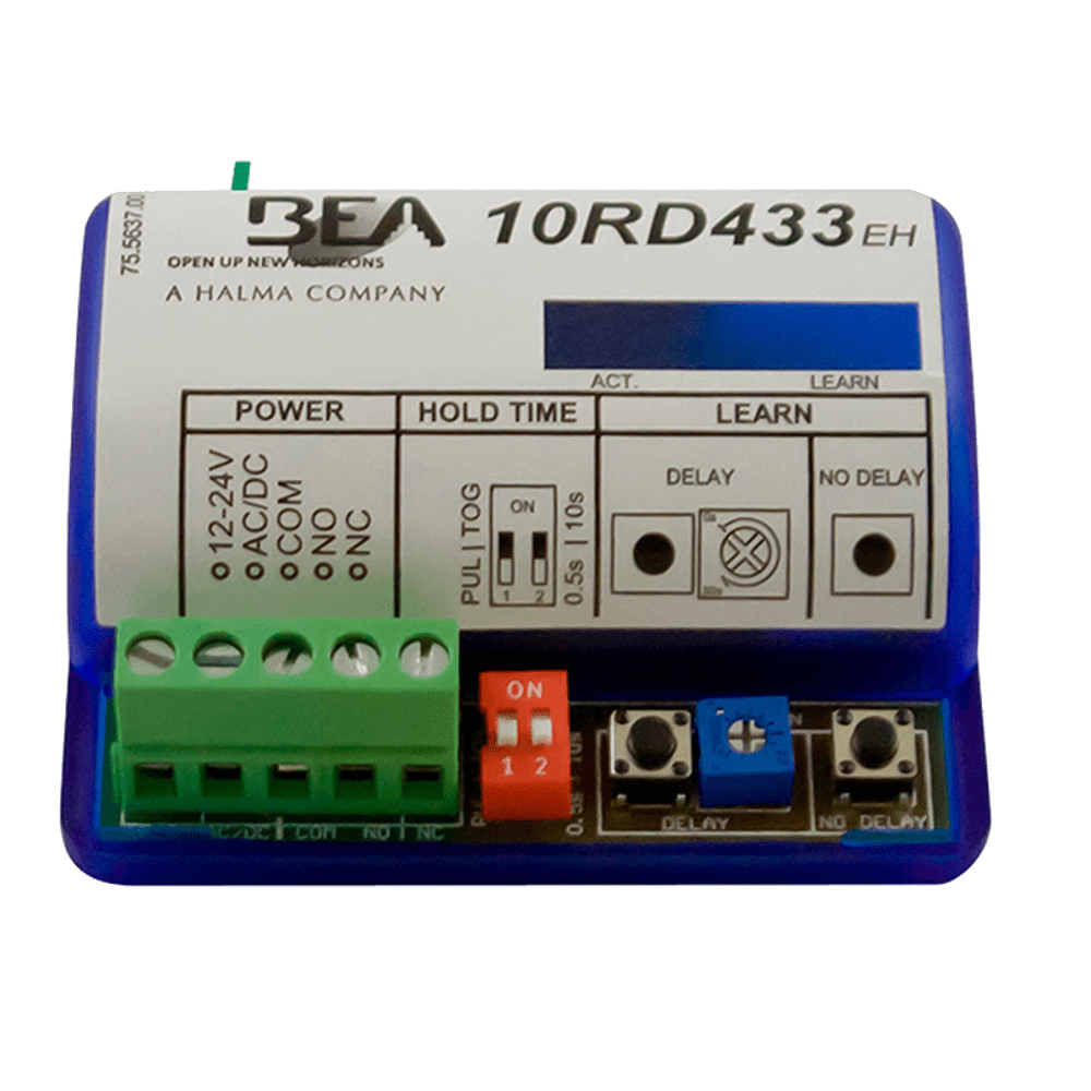 BEA 10RD433EH Digital Receiver, 433 MHz, Extended Hold Time, 12 to 24 VAC/VDC