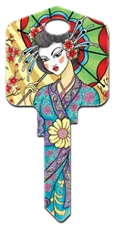SC1-AI2 Achilles Ink Geisha House Key Blank Schlage Keyway