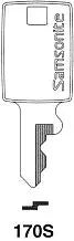 Kaba Ilco 170S Samsonite Luggage Key Blank – Nickel-Plated Brass, Pin Tumbler