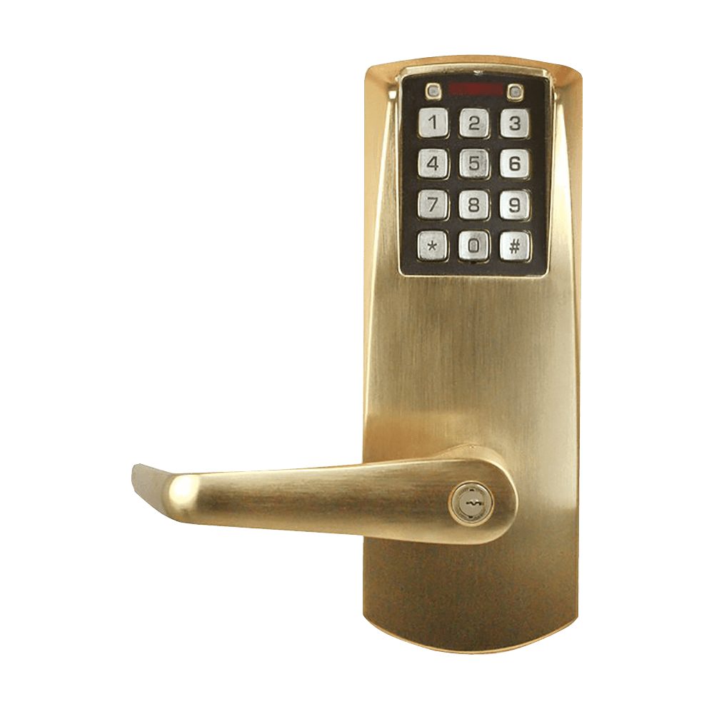 DormaKaba E201UXSLL-606-41 E-Plex 2000 Exit Trim, 100 Access Codes, 1,000 Audit Events, Rim, Mortise and SVR Devices, KIL, Schlage C Keyway, Satin Brass