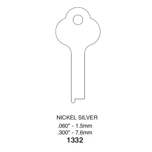 Kaba Ilco 1332 Flat Key Blank