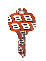 Kaba Ilco SC1-DALE EARNHARDT JR Red/Orange Nascar #8 Key Blank, Schlage