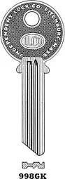 Kaba Ilco 998GK Key Blank – Yale GK Keyway, 6-Pin Nickel-Plated Brass