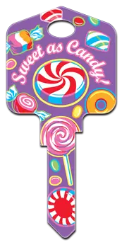 SC1-PG3 Pampered Girls SWEET AS CANDY House Key Blank Schlage Keyway